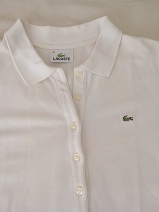 Polo original Lacoste Blanco Talla 38 Mujer Nuevo