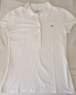 Polo original Lacoste Blanco Talla 38 Mujer Nuevo