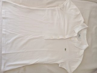 Polo original Lacoste Blanco Talla 38 Mujer Nuevo