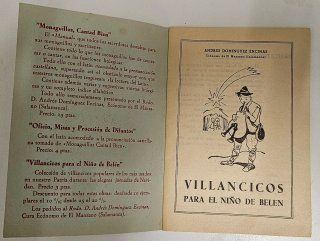 Antiguo Folleto Villancicos el Niño de Belen 1958