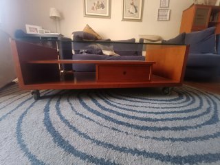Mesa Centro Madera y Cristal