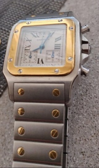 Reloj Cartier Santos Cronógrafo Oro y Acero