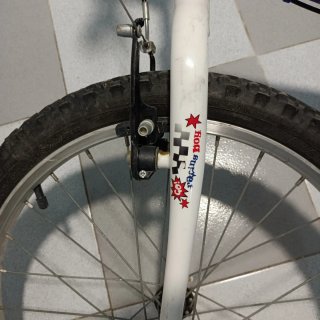 Bicicleta infantil negra y azul