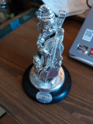 Statuetta Clown Musicista Argentata