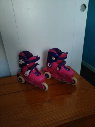Patines infantiles rosas y morados