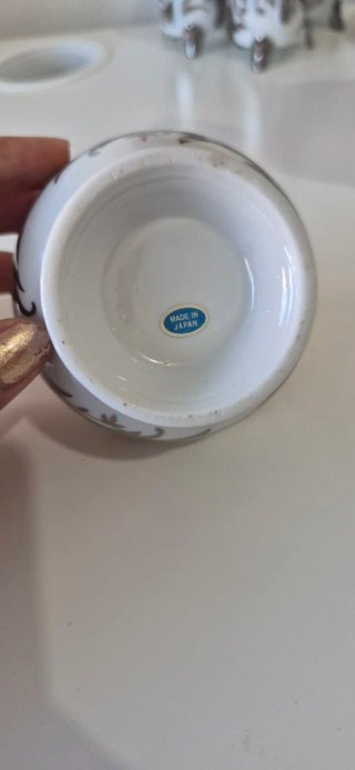 Juego de té japonés de porcelana y plata