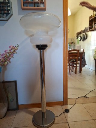 Lampada da terra vintage vetro e metallo