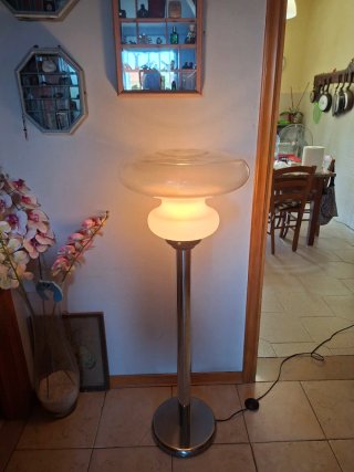 Lampada da terra vintage vetro e metallo