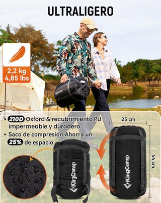 KingCamp Saco Dormir Adulto XXL Nuevo