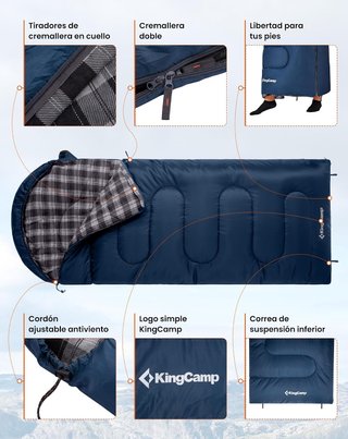 KingCamp Saco Dormir Adulto XXL Nuevo