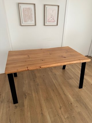 Mesa comedor madera maciza estilo industrial