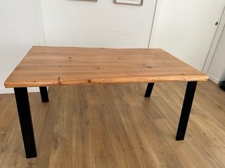 Mesa comedor madera maciza estilo industrial