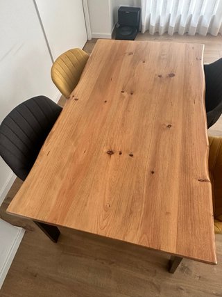 Mesa comedor madera maciza estilo industrial
