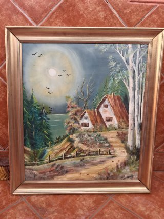 Cuadro decorativo de cerámica pintado a mano