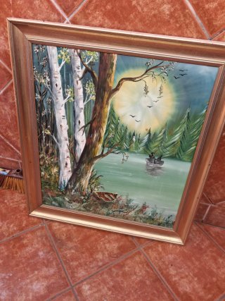 Cuadro decorativo de cerámica pintado a mano