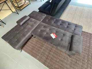Sofá Cama Chaise Longue Terciopelo Gris