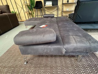Sofá Cama Chaise Longue Terciopelo Gris