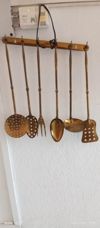 Juego Utensilios Cocina Vintage Bronce