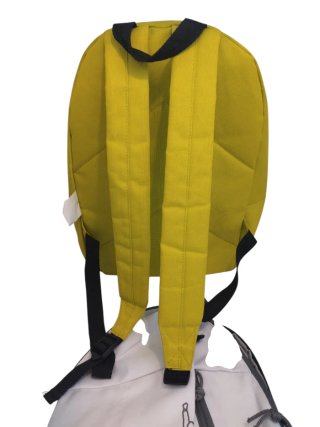 Mochila pequeña amarilla con cremalleras negras