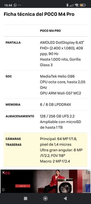 Xaomi Poco M4 Pro 128GB Dorado