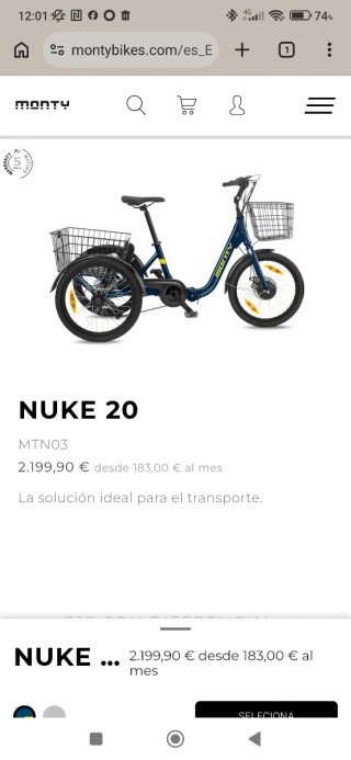 Triciclo Eléctrico. Está en Puerto Real (Cádiz)