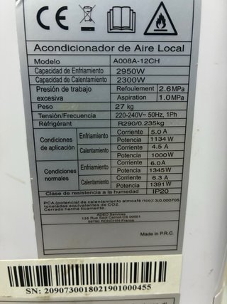 Potente Aire Acondicionado Portátil