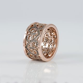 Anillo Thomas Sabó en Plata Vermeil Rosa Pavé