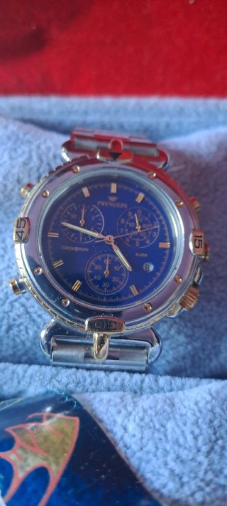 Orologio Pryngeps Chronograph Uomo Blu Oro