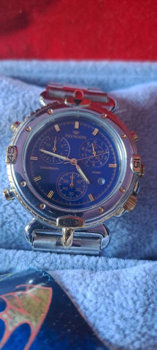 Orologio Pryngeps Chronograph Uomo Blu Oro