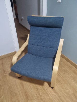 2 Sillones Ikea POÄNG Madera Abedul Cojín Azul