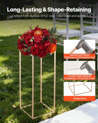 Portafiori Matrimonio Set 10 pz 60 cm Colonna Oro