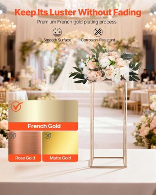 Portafiori Matrimonio Set 10 pz 60 cm Colonna Oro