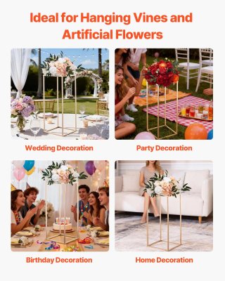 Portafiori Matrimonio Set 10 pz 60 cm Colonna Oro