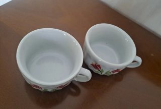 Coppia tazzine caffè vintage tulipani anni 50 60