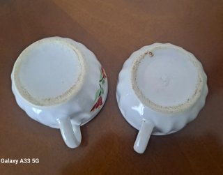 Coppia tazzine caffè vintage tulipani anni 50 60
