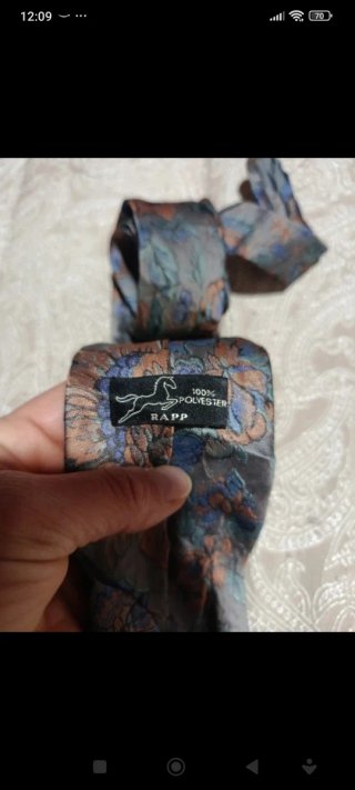 Cravatta vintage floreale satinata multicolore