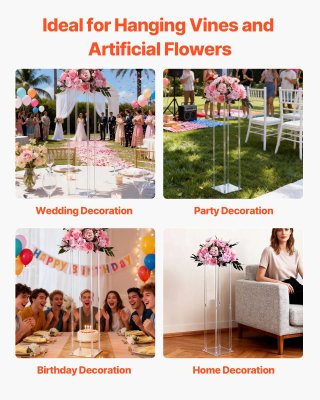 Portafiori Matrimonio 10 Pezzi 80 cm a Colonna