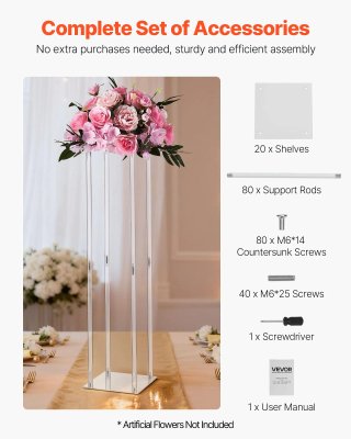 Portafiori Matrimonio 10 Pezzi 80 cm a Colonna