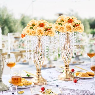 Portafiori Matrimonio in Cristallo Dorati 20 pz
