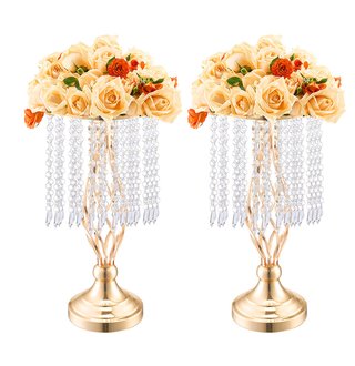 Portafiori Matrimonio in Cristallo Dorati 20 pz