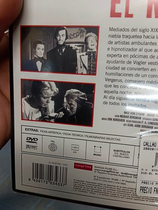 DVDs, 3 películas de INGMAR BERGMAN -El rostro + LA FLAUTA MÁGICA + En el umbral de la vida