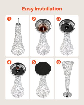 Set 4 Vasi Centrotavola Argento per Matrimonio
