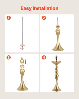 Set Vasi Decorativi Matrimonio Metallo Oro 16 pz
