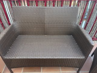 Conjunto Ratan Terraza 2 Sillones, Sofá y mesa