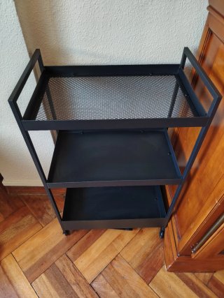Carrito organizador metálico negro 3 niveles