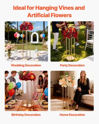 Portafiori Matrimonio 10 pz 80 cm a Colonna Oro