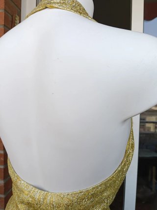 Vestido fiesta lamé amarillo