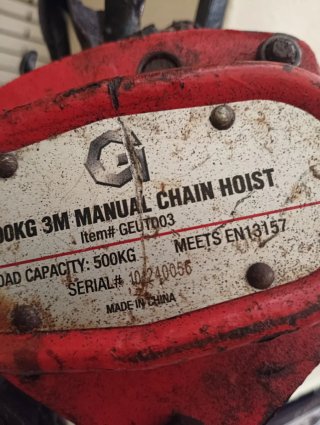 Polipasto Cadena Manual 500kg 3m