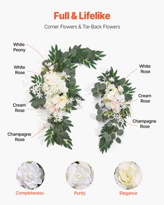 Kit Fiori Artificiali per Arco Nuziale con Tende