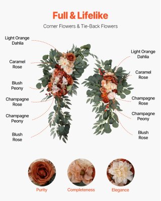 Kit Fiori Artificiali per Arco Nuziale con Tende